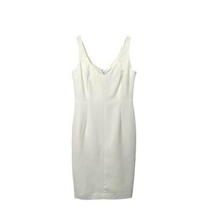 Milly sleeveless heart neck midi sheath pencil dress Size M solid pearl white